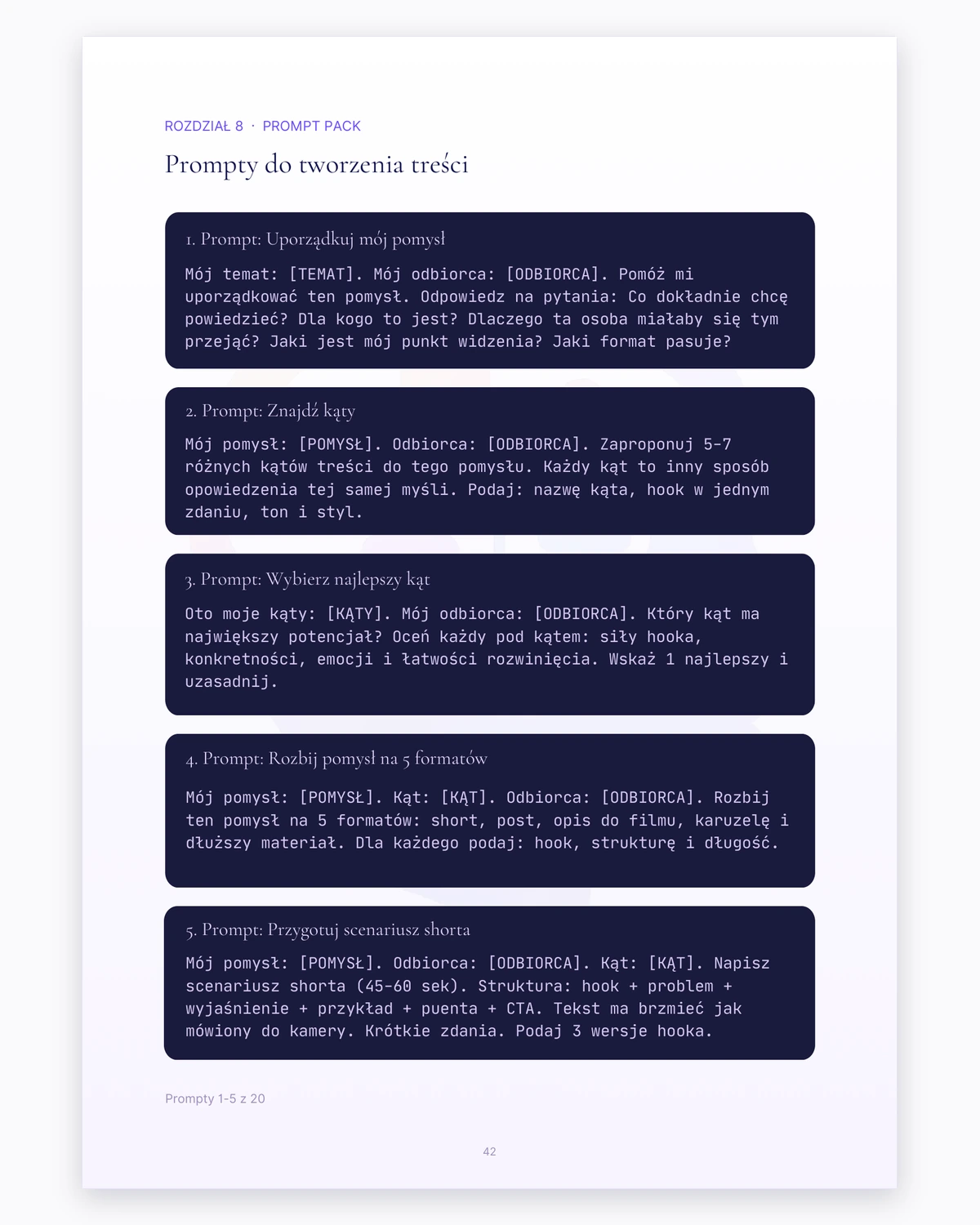 Podgląd strony: Prompt pack